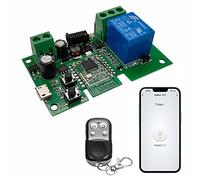 Newgoal Tuya Zigbee Module de relais intelligent 1 canal USB5V, AC/DC 7-32V Jog Switch avec interrupteur autobloquant à distance RF 433MHz, compatible avec Alexa Google Home (nécessite un hub ZigBee)