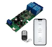 Newgoal Zigbee Tuya Smart Module de relais 2 canaux USB 5V, AC/DC7-32V 433Mhz RF Interrupteur d'éclairage à distance Fonctionne avec Alexa Google Home Tuya Gateway Hub