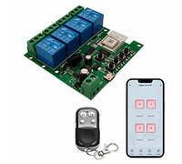 Newgoal Zigbee Tuya Smart Module de relais 4 canaux USB 5V, AC/DC7-32V 433Mhz RF Interrupteur d'éclairage à distance Fonctionne avec Alexa Google Home Tuya Gateway Hub