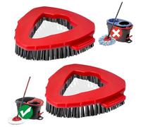 NEWHE 2 pièces de nettoyage pour Vileda Turbo EasyWring, Tête de balai rotatif Triangle Mop, Brosse de nettoyage pour sols en céramique pour salle de bain et cuisine