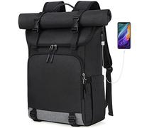 NEWHEY Sac à Dos Homme Sac a Dos pour Ordinateur Portable 17 Pouces Sac à Dos de Voyage Résistant à L'eau Grand avec Port de USB pour Travail L'école Randonnée Loisirs