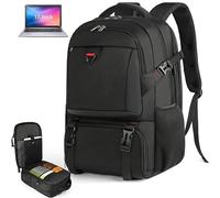 NEWHEY Sac à Dos Ordinateur Portable 17.3 Pouces Avec Compartiment Isotherme pour Déjeuner et Port USB Sac de Voyage Imperméable Sac Isotherme Homme Femme Pique-Nique Travail École Noir