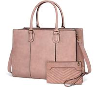 NEWHEY Sac Cabas Femme 15,6 Pouces Sac à Main Cuir PU pour Ordinateur Portable avec Fourre-Tout Travail Grand avec Pochette École Bureau Voyage Affaires