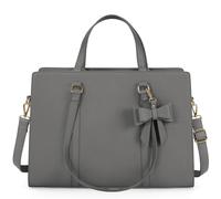 NEWHEY Sac Cabas Femme Sac a Main Sac à Main Femme en PU Cuir Grande Capacité Sac Ordinateur 15.6 Pouces Imperméable Sac Fourre Tout Sac de Cours Lycee Bandoulieres Gris