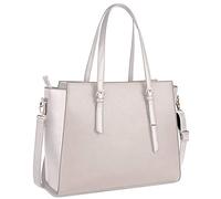 NEWHEY Sac Cabas Femmes Grand PU Cuir Sac de Cours Sac Ordinateur Portable Sac a Main pour Les Cours Lycee 15.6 Pouces Beige