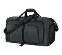 NEWHEY Sac de Voyage Pliable 40L 65L 80L 100L Grand Sac de Sport Homme Imperméable Sacs Weekender Pliant pour Camping Randonnée Voyage (Gris foncé, 80L)