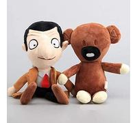 Newhope Film Mr. Bean Peluche Réaliste Mr. Bean et Teddy Bear Ensembles Mignon Oreiller Jouets en Peluche pour Enfants Cadeau d'anniversaire 30cm Une Paire