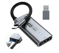 Newhope USB 3.0 Capture Card avec 100W PD - HDMI vers USB-C Capture Vidéo, 1080P 60fps & 2K 30fps, pour Streaming, Enregistrement de Jeux, Compatible avec Quest 3, Switch, PS4/PS5