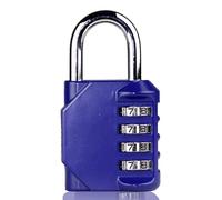 Newhouse Hardware Cadenas à combinaison étanche à 4 chiffres en acier bleu NHH-NUMLK-BLU, serrure à combinaison pour casier, boîte à outils et armoire de rangement extérieure, cadenas idéal pour