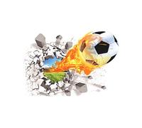 Newin Star Football Stickers muraux, Mur créatif Football Autocollant 3D Amovible Vinyle Sport Decal Mur Décoration pour Les garçons Peintures murales Chambres