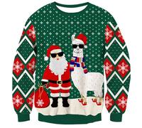 NEWISTAR Unisexe Noël Renne Flocon De Neige Nouveauté Tricoté Unisexe Xmas Pull Chandail Haut XL