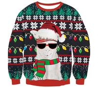 NEWISTAR Unisexe Pulls de Noël pour Homme Femme Ugly Christmas Sweater Pulls Noël Tricoté Doux