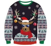 NEWISTAR Unisexe Pulls de Noël pour Homme Femme Ugly Christmas Sweater Pulls Noël Tricoté Doux