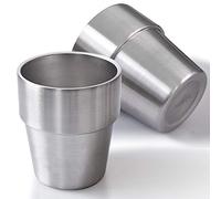 Newk Lot de 2 gobelets en acier inoxydable de 300 ml - Double paroi - Pour barbecue, maison, bureau, fête, conduite