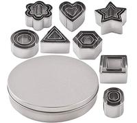 Newk Lot de 24 les Emporte-pièces en Acier Inoxydable en Forme de Cœur, Étoile, Fleur, Formes Géométriques Assorties - Mini Emporte-pièces