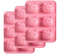 Newk Lot de 3 moules en silicone en forme de cochon pour gelée, fondant, bonbons durs, bombes de graisse cétogène, résine