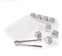 Newk Lot de 8 glaçons réutilisables en acier inoxydable avec pince à tête et bacs à glaçons