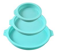 Newk Moule à gâteau rond en silicone, 3 paquets de disque en silicone comme moule pour gâteau, sous-verres en résine, savon à la main - 4 "+6" +8 "