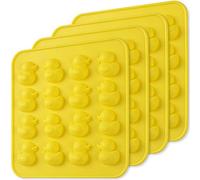 Newk Moule en silicone en forme de canard, 4 paquets de 16 cavités, revêtement antiadhésif, qualité alimentaire, pour bombes de bain, gelée, fondant, bonbons durs