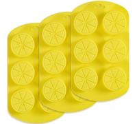 Newk Moule en silicone en forme de fruit - 4 paquets, 6 cavités citron 3D, ustensiles de cuisson antiadhésifs de qualité alimentaire pour savon, glaçons, bonbons, fondant, chocolat