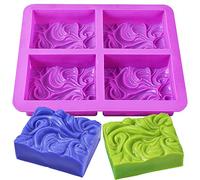 Newk Moules carrés de savon en silicone faits à la main avec motif vague de locéan pour savon au lait (100 ml)