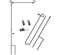 Newk Support de drapeau de jardin en alliage d'aluminium noir pour jardin ou pelouse - Peut contenir des drapeaux jusqu'à 33 cm de largeur