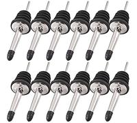 Newk Verseurs en acier inoxydable, paquet de 12 verseurs de bouteilles classiques, bec conique avec capuchons en caoutchouc, adaptés aux huiles de liqueur, de vinaigre