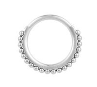 NewkeepsR 1,2×10mm Titane Hypoallergénique Bijoux de Piercing pour Septum et Helix, Anneau Clicker Cartilage Segmenté, Anneau Rond Orbital avec Boules Tribales