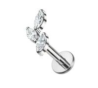 NewkeepsR 1.2mm G23 titane fileté intérieurement zircone cubique lunette en croissant grappe supérieure cartilage goujon labret