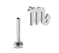 NewkeepsR 20 g/18 g/16 g G23 en titane sans filetage Push Pop in Labret Lèvre Monroe Tragus Boucle d'oreille à tige, 16g thickness bar, Zircone cubique, métal, acier, titane, Zircon cubique