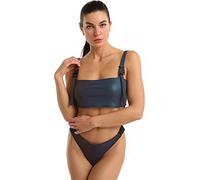 NewL 2 pièces Ensemble Arc-en-Ciel réfléchissant Bikini Maillot de Bain été Femmes Sexy Mode Maillots de Bain pour (FR/ES, Alpha/Lettres, XS, Taille Normale, Taille Normale, Style A)