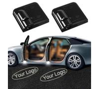 NewL 2X Projecteur sans Fil de Logo personnalisé pour Porte de Voiture Lumières de Bienvenue Puddle Ghost Shadow LED Lights - Acceptation du Logo personnalisé