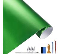 NewL 30 cm x 300 cm - Vert brossé - Film Vinyle métallique Mat chromé - pour Voiture, Moteur, Ordinateur Portable, Meubles