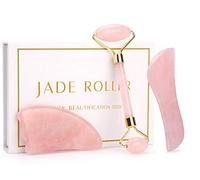 NewL 3pcs Outil de Massage Gua Sha en Energie Pierre Quartz Rose Jade Roller Visage Mince Augmenter Circulation Sanguine Beauté SPA Soin Acupuncture Point Therapy