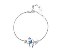 NewL Bracelet en argent sterling avec motif d'oiseau - Cadeau pour femme, Pierre, Oxyde de zirconium