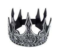 NewL Couronne d'Halloween 3D en mousse PU médiévale - Diadème rétro - Coiffe de performance sur scène - Costume de cosplay (argenté)
