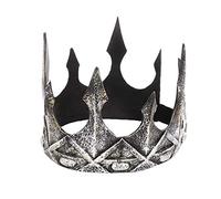 NewL Couronne d'Halloween 3D en mousse PU médiévale - Diadème rétro - Coiffe de performance sur scène - Costume de cosplay (argent foncé)