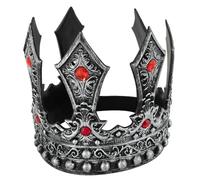 NewL Couronne d'Halloween 3D en mousse PU médiévale - Diadème rétro - Pour cosplay, performance sur scène - Argenté - 2