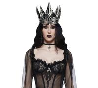 NewL Couronne d'Halloween 3D en mousse PU médiévale - Diadème rétro pour roi - Coiffe de performance sur scène - Costume de costumade (couronne de couronne argentée)