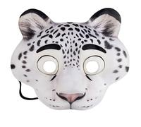 NewL Demi-masque d'Halloween en forme d'animal 3D pour homme et femme (Léopard blanc)
