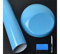 NewL Film Autocollant en Vinyle Bleu Clair Brillant pour dégagement d'air - Convient pour Une Utilisation Automobile (45 cm x 150 cm)
