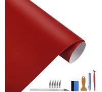 NewL Film Autocollant en Vinyle Rouge Mat pour dégagement de Bulles d'air - Convient pour Une Utilisation Automobile, Contient des Outils d'installation (30cm x 300cm)