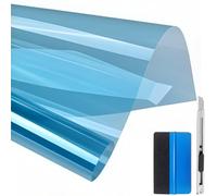 NewL Film teinté multicolore en PET pour fenêtre de voiture, maison, bureau, magasin, protection UV à 99 % (bleu clair, 40 cm x 200 cm)