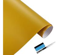 NewL Film Vinyle Auto Mat Jaune Décoratif Auto-Adhésif 30 x 150 cm