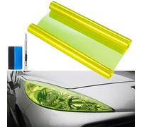 NewL Film Vinyle Teinté Autocollant pour Phares, 30 x 120 cm, Jaune fluo | Outil de pose inclus, extensible, résistant au lavage, sans résidu collant, pour phares, feux arrière et antibrouillards auto