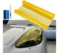 NewL Film Vinyle Teinté Autocollant pour Phares, 30 x 120 cm, Jaune | Outil de pose inclus, extensible, résistant au lavage, sans résidu collant, pour phares, feux arrière et antibrouillards auto