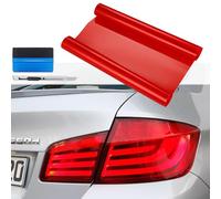 NewL Film Vinyle Teinté Autocollant pour Phares, 30 x 120 cm, Rouge | Outil de pose inclus, extensible, résistant au lavage, sans résidu collant, pour phares, feux arrière et antibrouillards auto