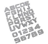 NewL Kit de Lettres/Insignes en métal avec Strass 3D pour Personnalisation d’Automobile (argenté)