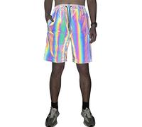 NewL Rainbow Short réfléchissant pour Homme Pantalon Fluorescent décontracté, Short, L