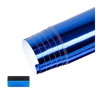 NewL Rouleau de film autocollant en vinyle flexible effet miroir chromé pour voiture (bleu, 30 cm x 150 cm)